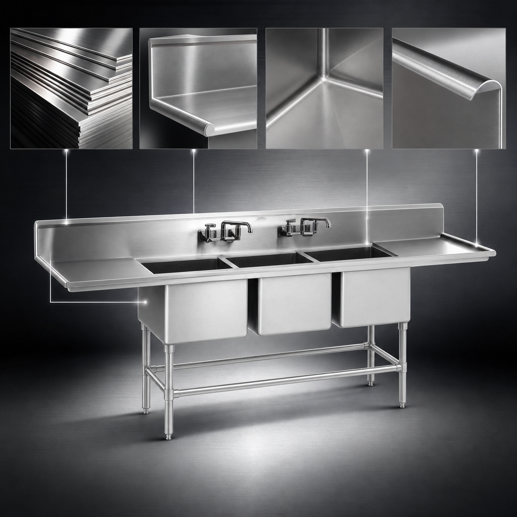14 Gauge 300 Series Stainless Steel Construction