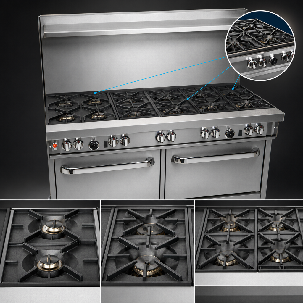Nine Open Burners