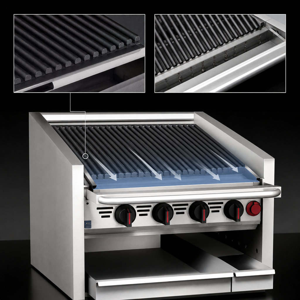 Free-Floating Round Rod Top Grate