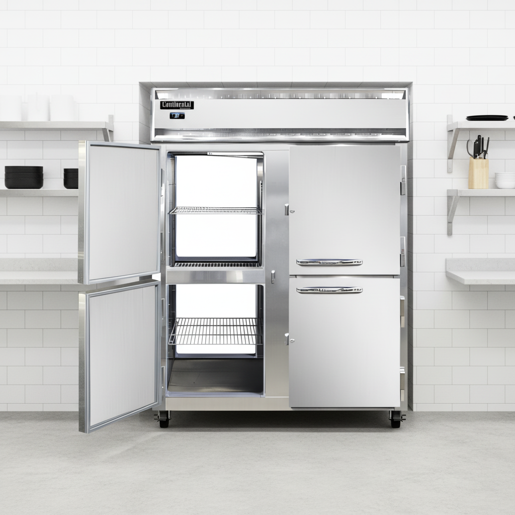 Effortlessly integrate this pass-thru freezer into your kitchen with its convenient, easy-to-install self-contained refrigeration system.