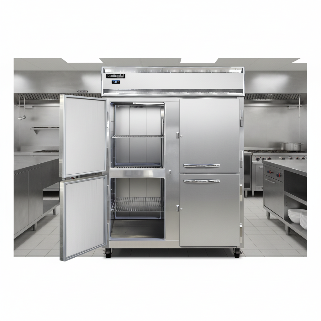 Showcasing its full stainless steel construction, this freezer offers exceptional durability and effortless cleaning for any demanding kitchen environment.