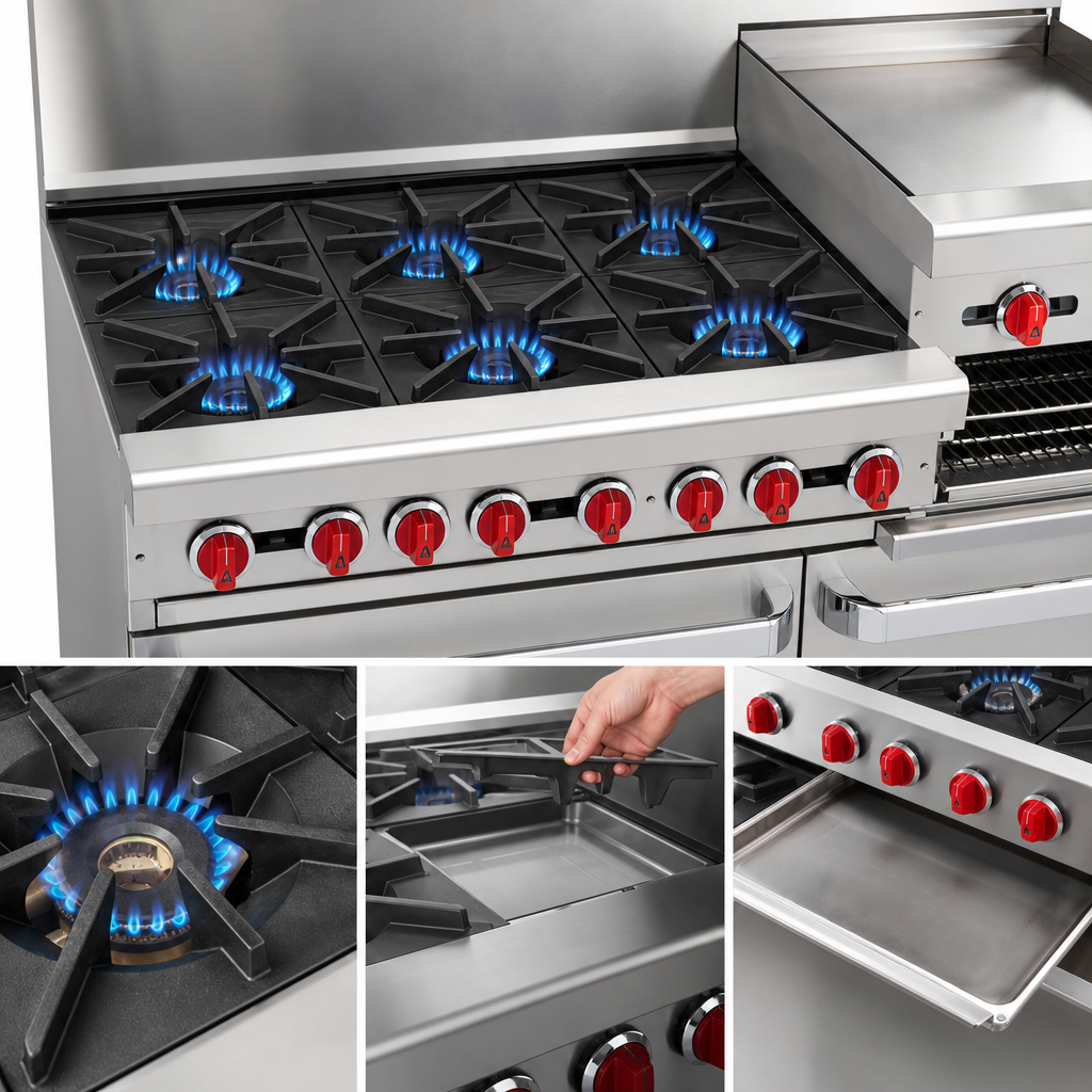 Six Open Burners