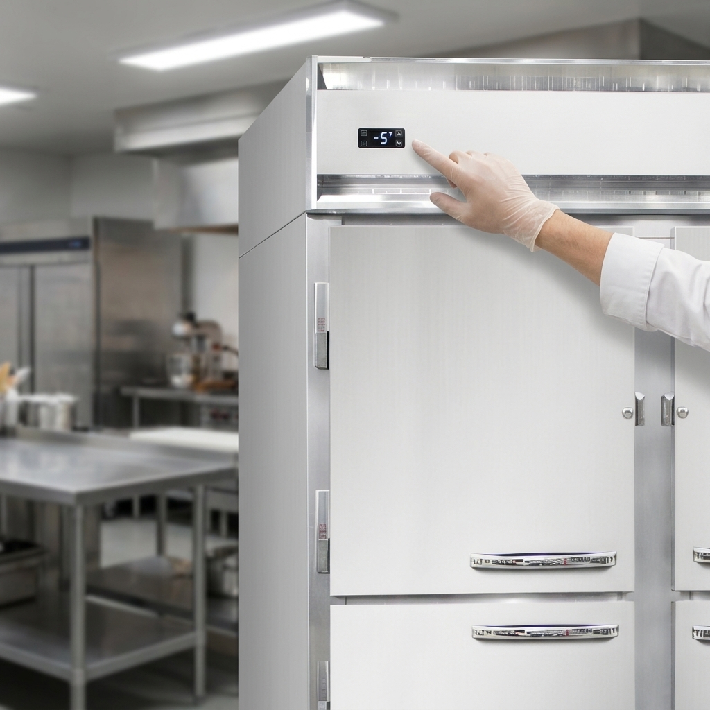 Precisely manage your ingredients' storage with the freezer's advanced electronic control and clear digital temperature display.