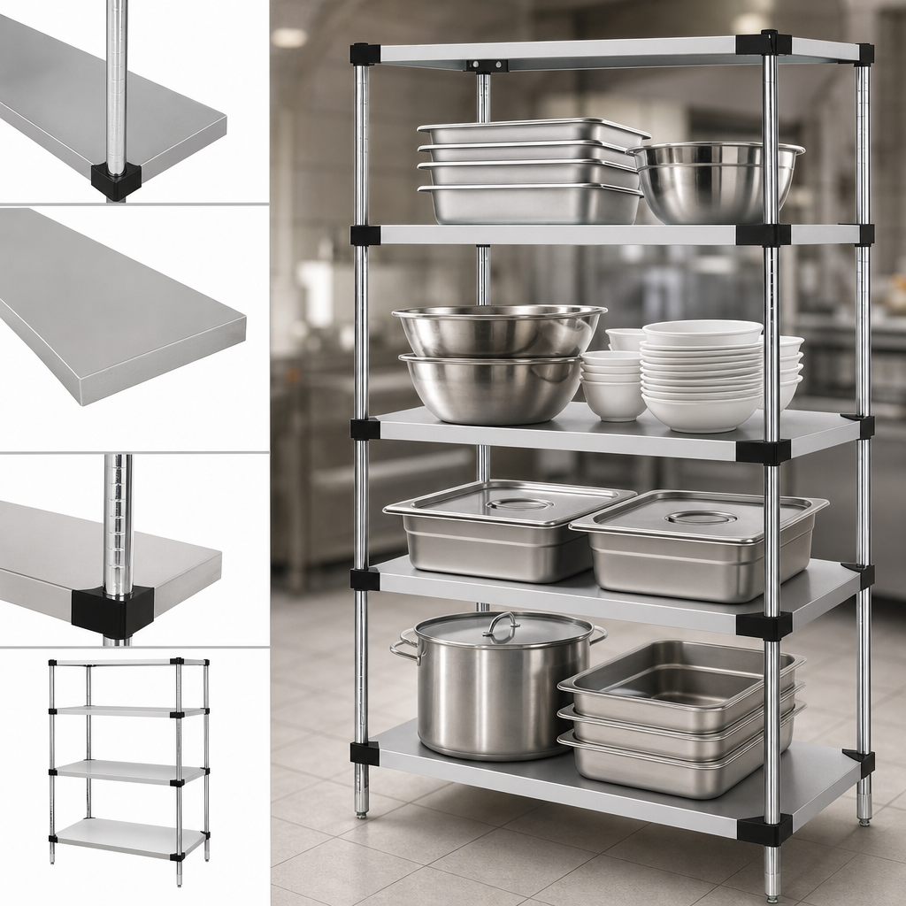 Four Solid Shelves Included