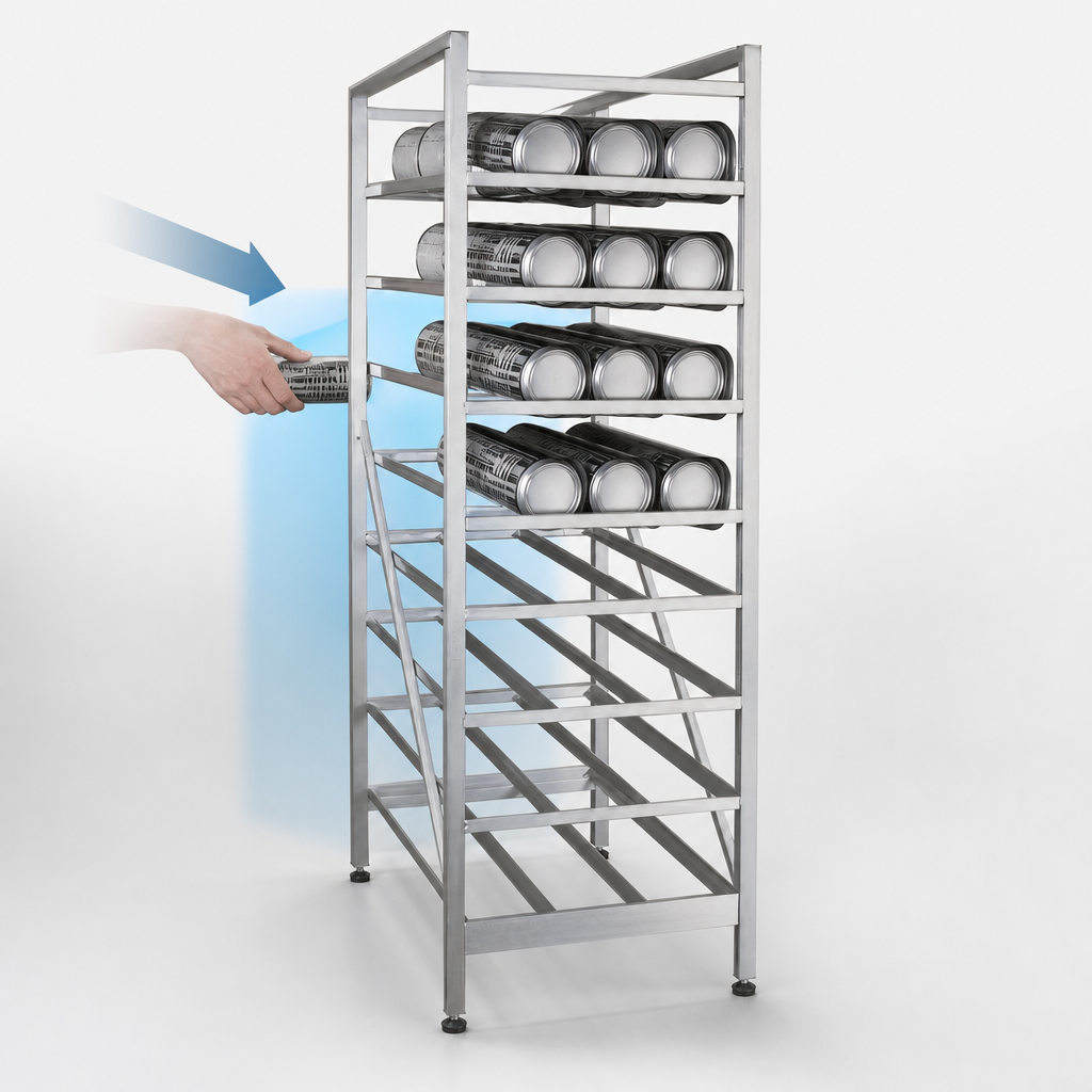 Rear-Loading Gravity-Fed Shelves