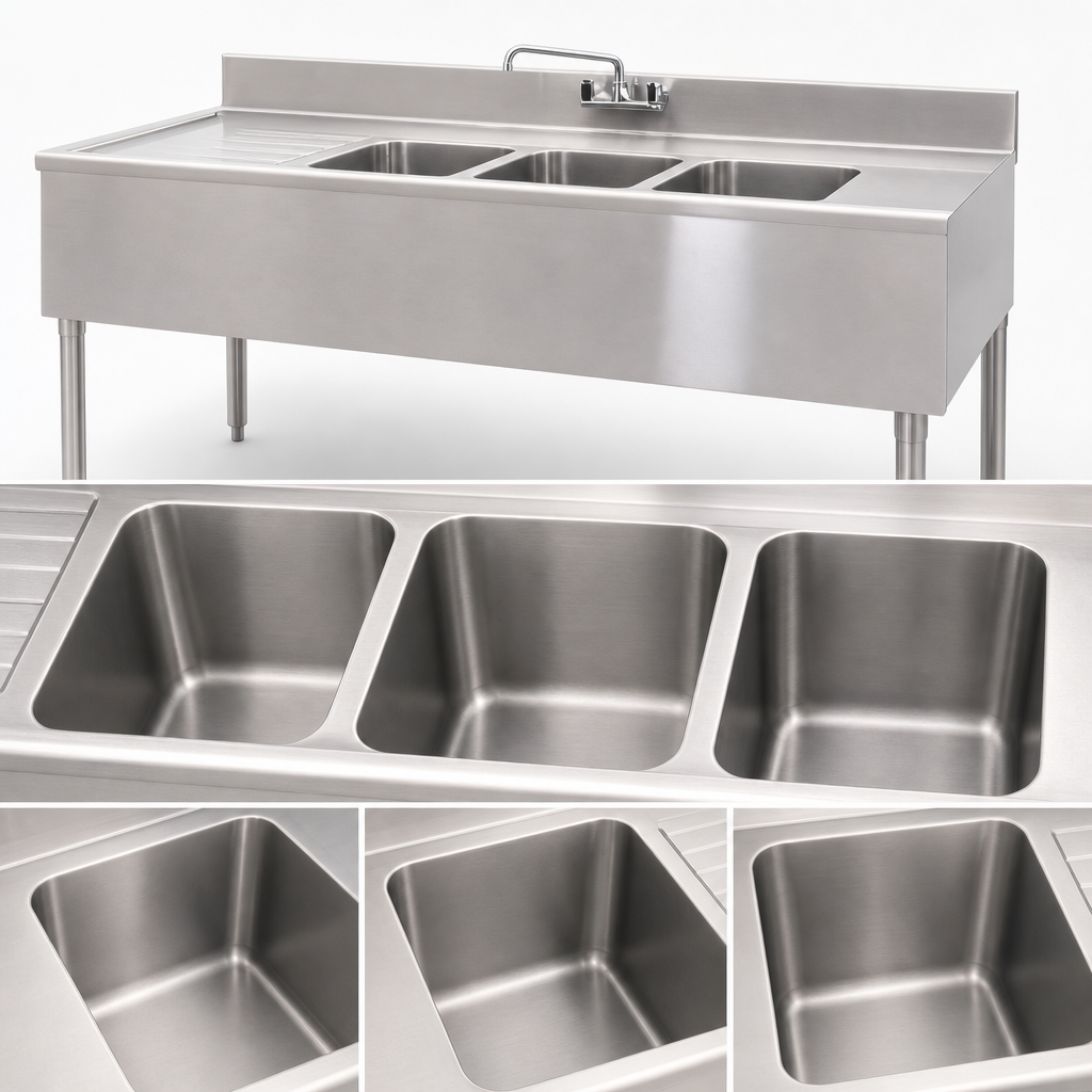 Three Deep-Drawn Compartments