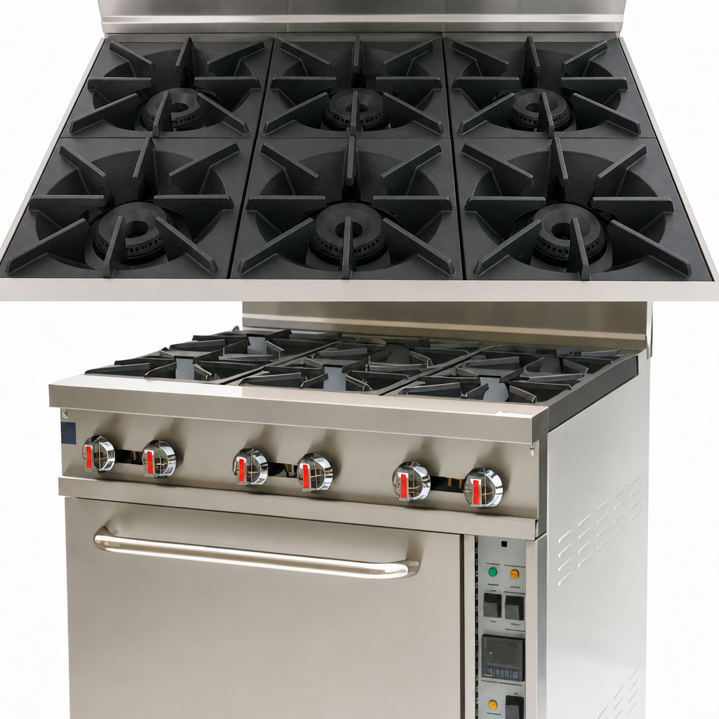 Six Open Burners With Cast Iron Grates