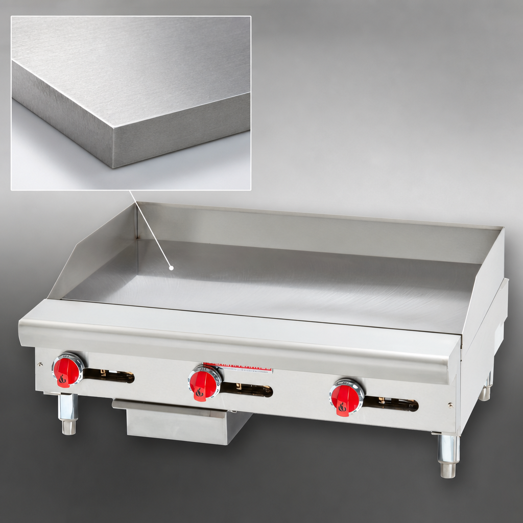 1-Inch Thick Smooth Polished Steel Griddle Plate
