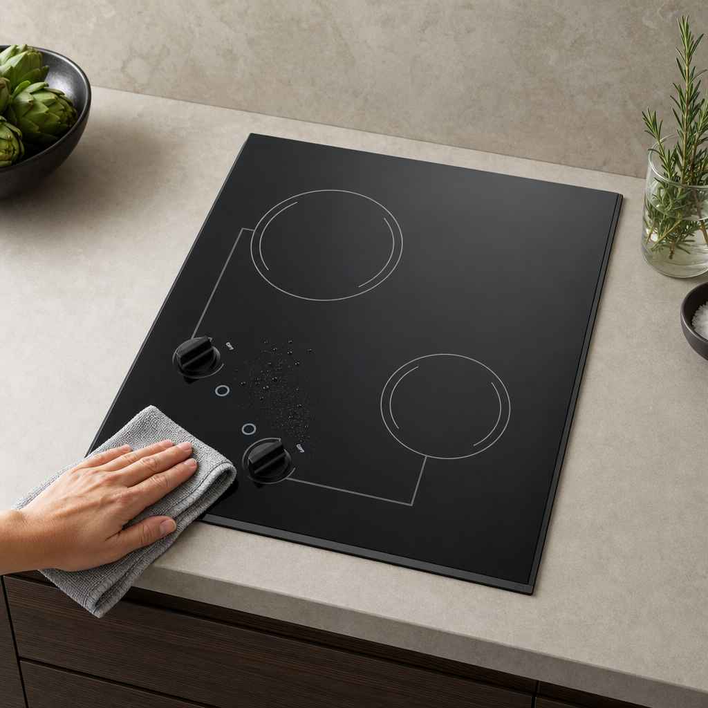 Smooth Black Ceramic Glass Surface