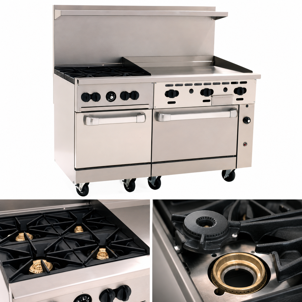 Four 30,000 BTU Open Burners
