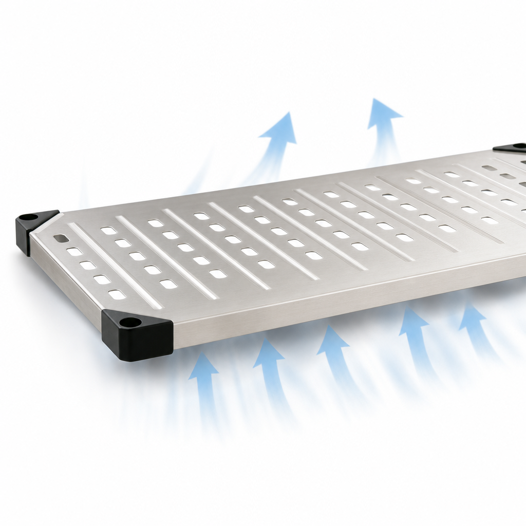 Louvered/Embossed Shelf Surface