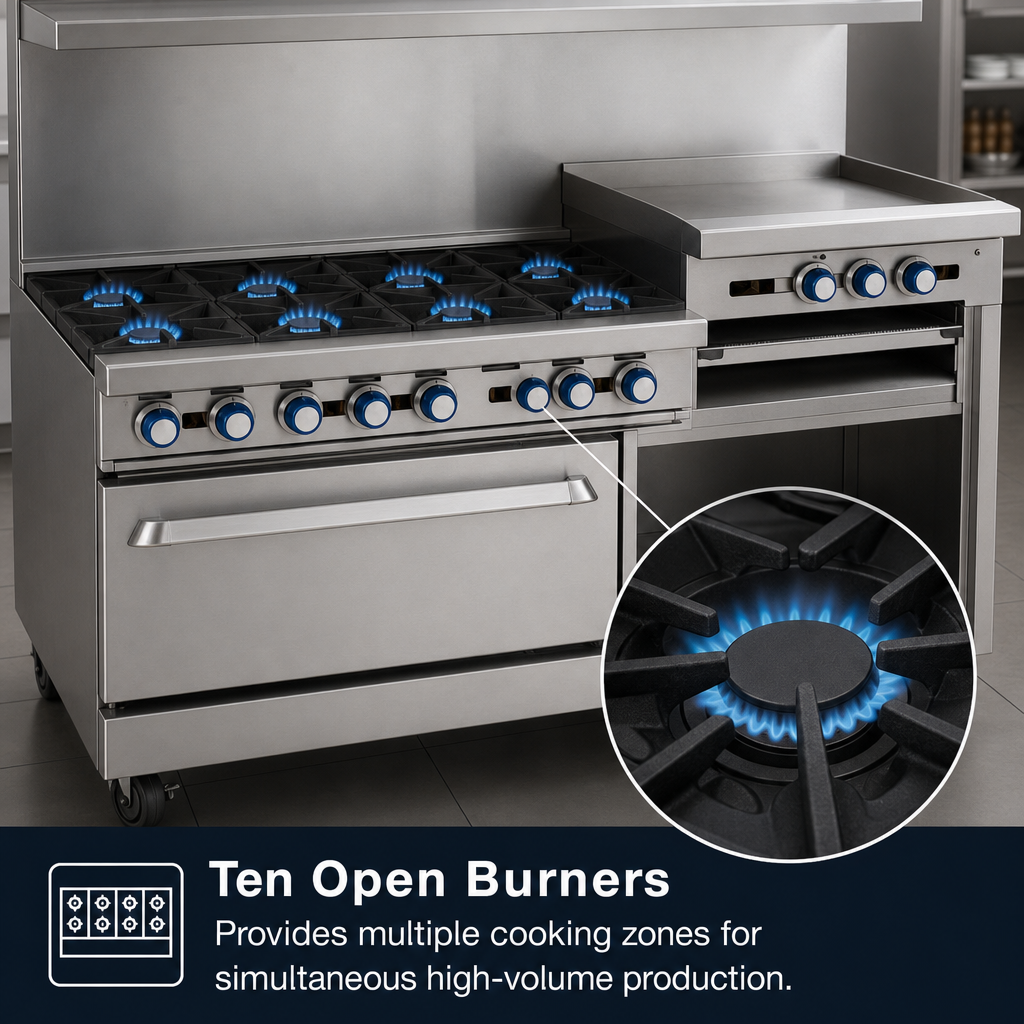Ten Open Burners