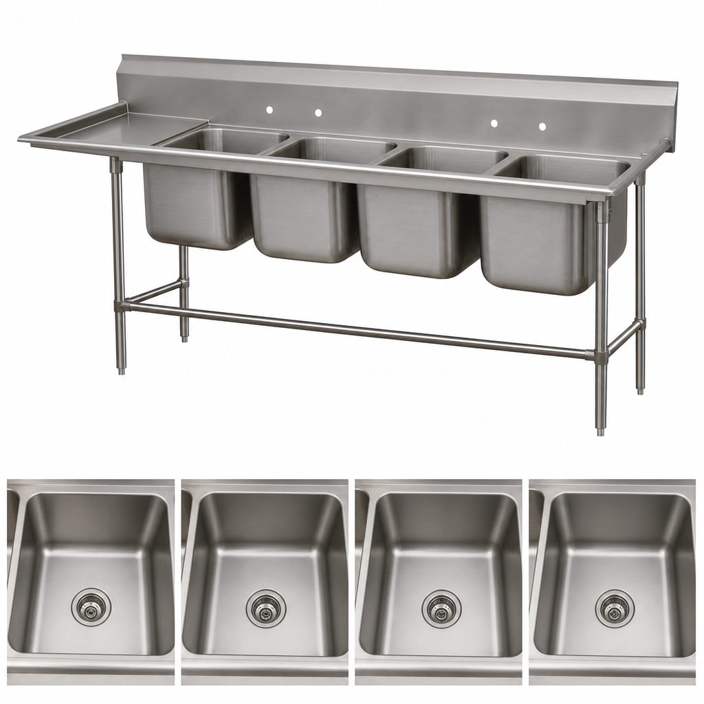 Four Deep-Drawn Compartments