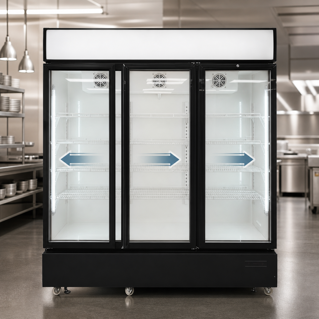 Three Sliding Tempered Glass Doors