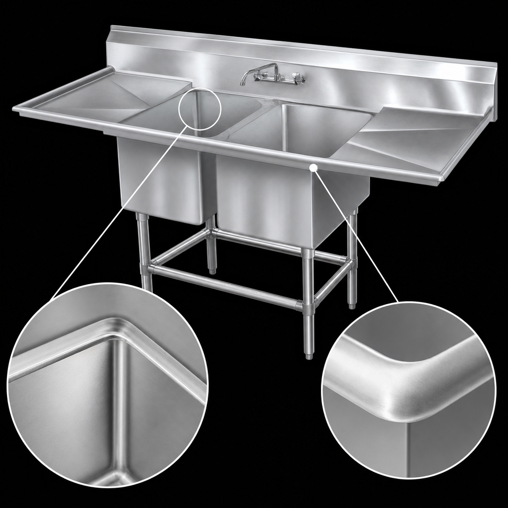 Coved-Corner Sink Bowls