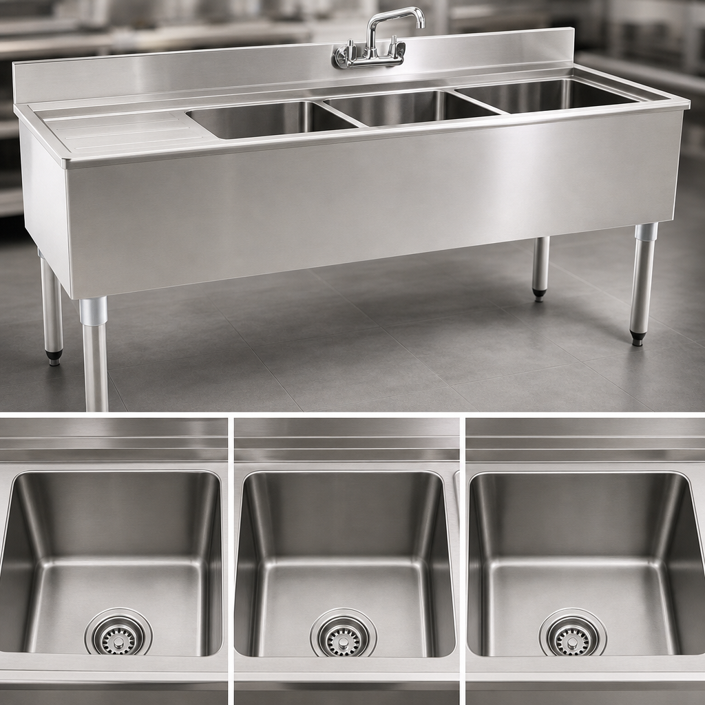 Three Deep-Drawn Compartments