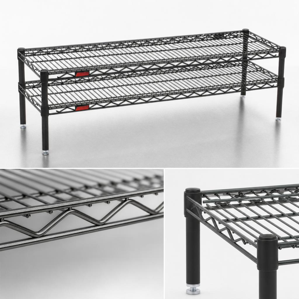 QuadTruss Reinforced Wire Shelves