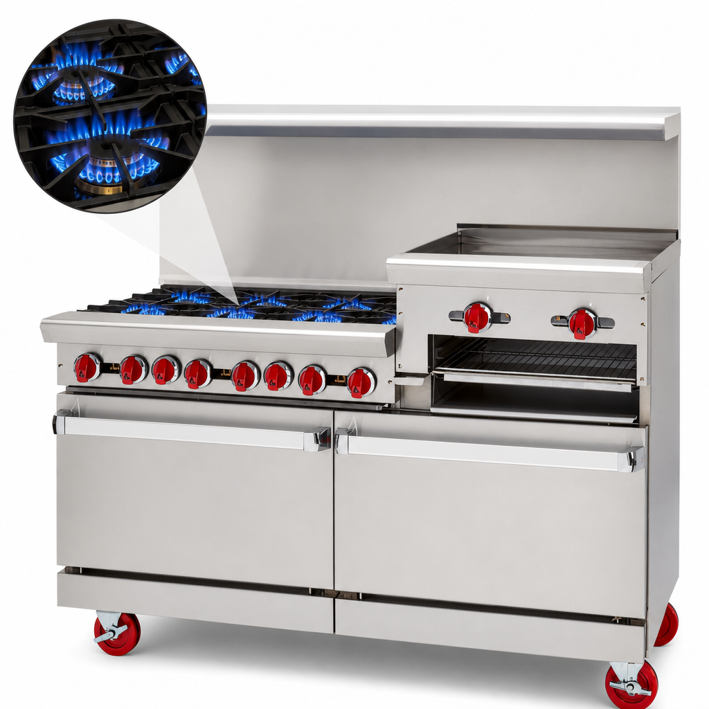 Eight Open Burners