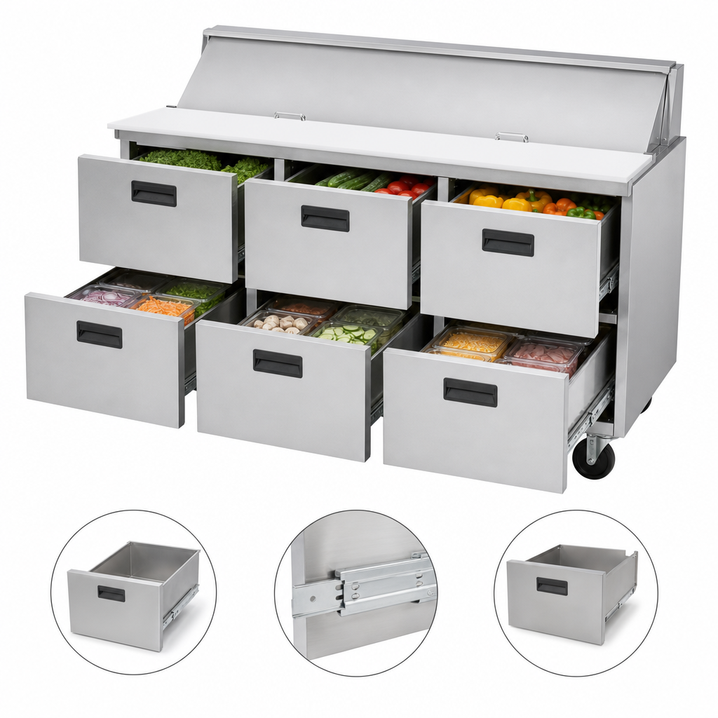 Six Fully Removable Drawers