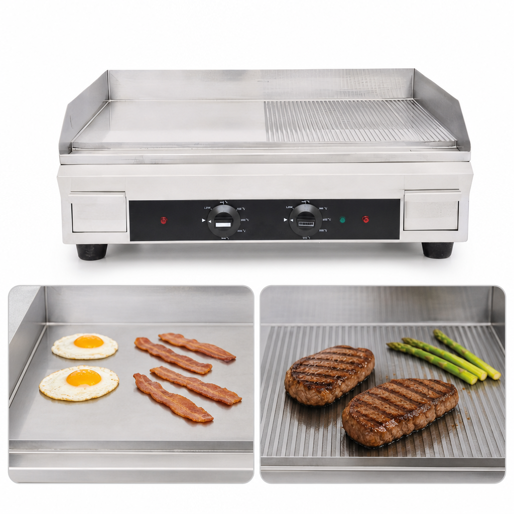 Half Ribbed / Half Smooth Cooking Surface