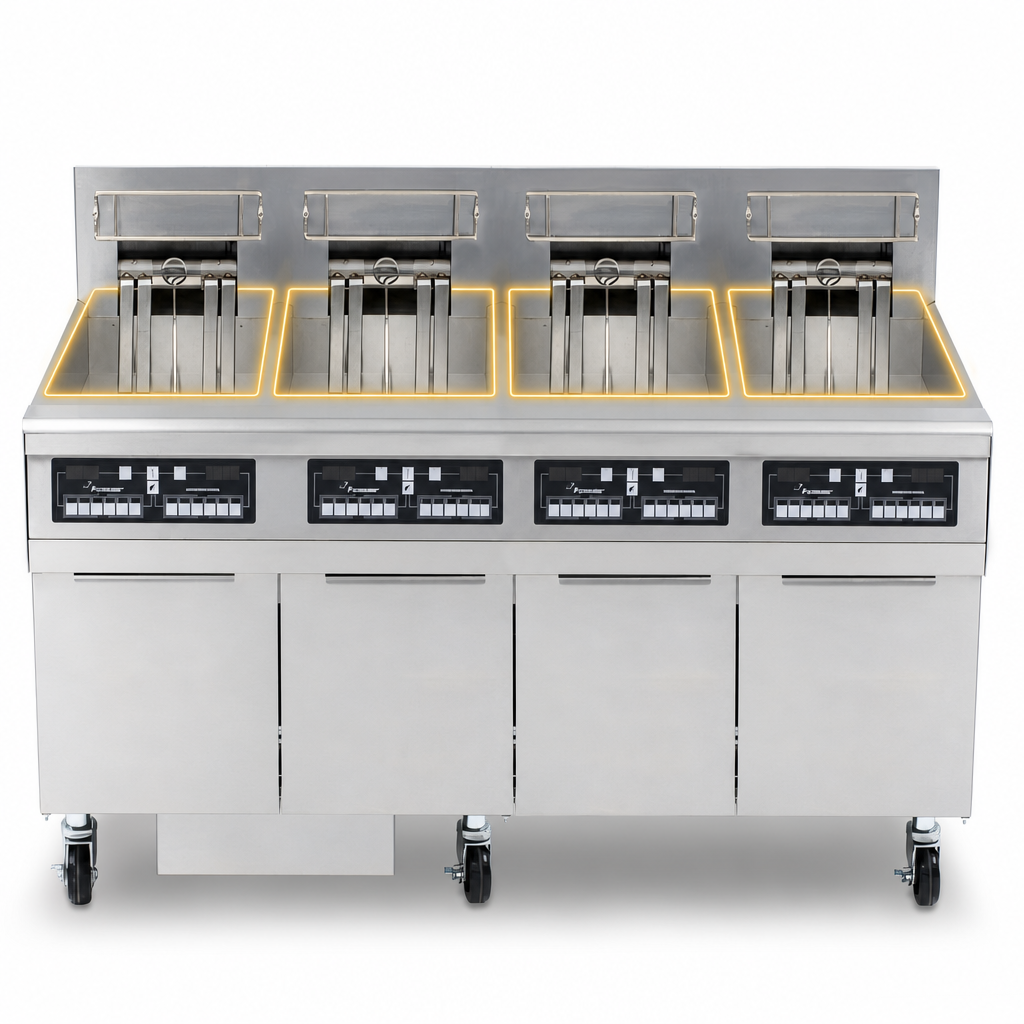Four Full-Size Frypots