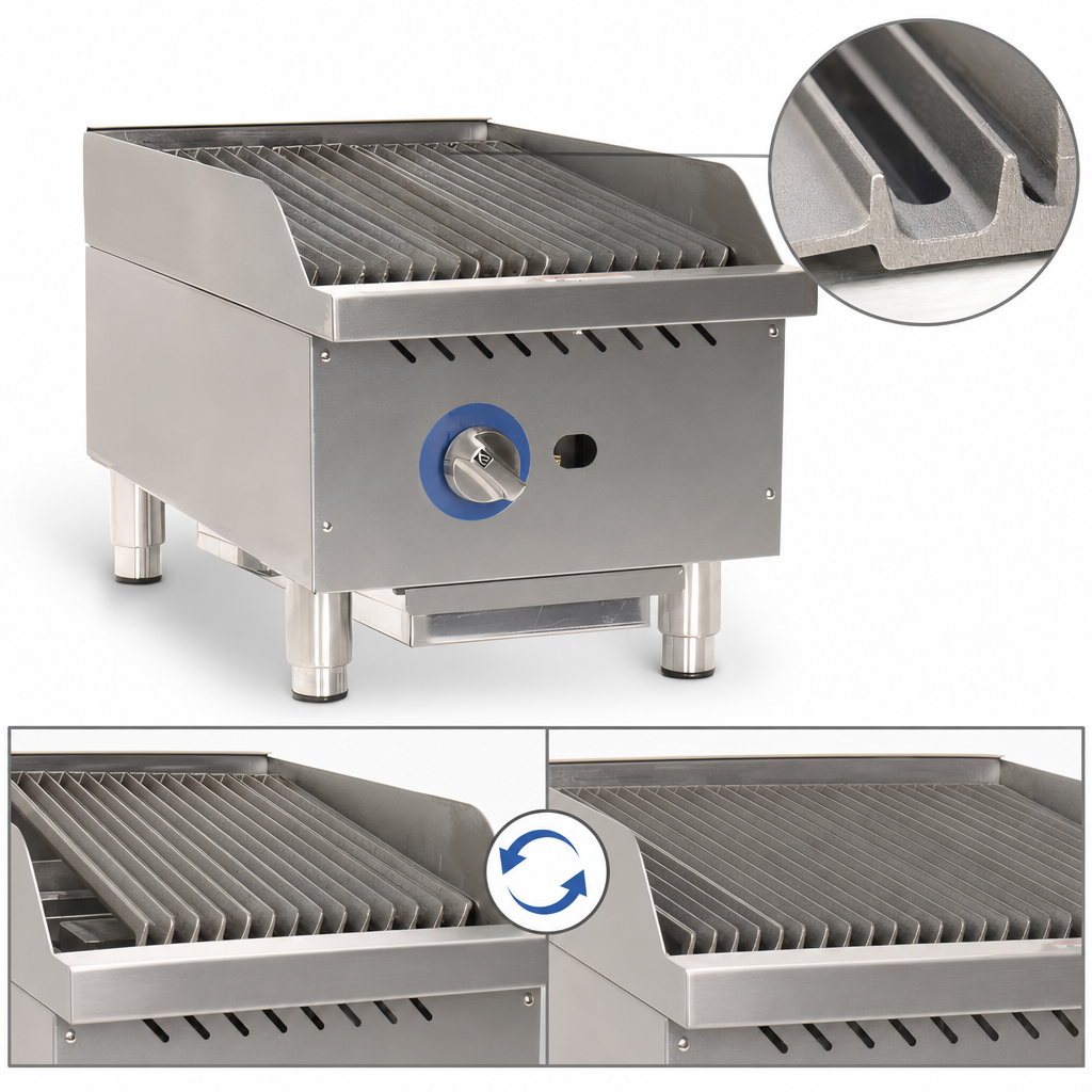 Heavy-Duty Reversible Cast-Iron Grates