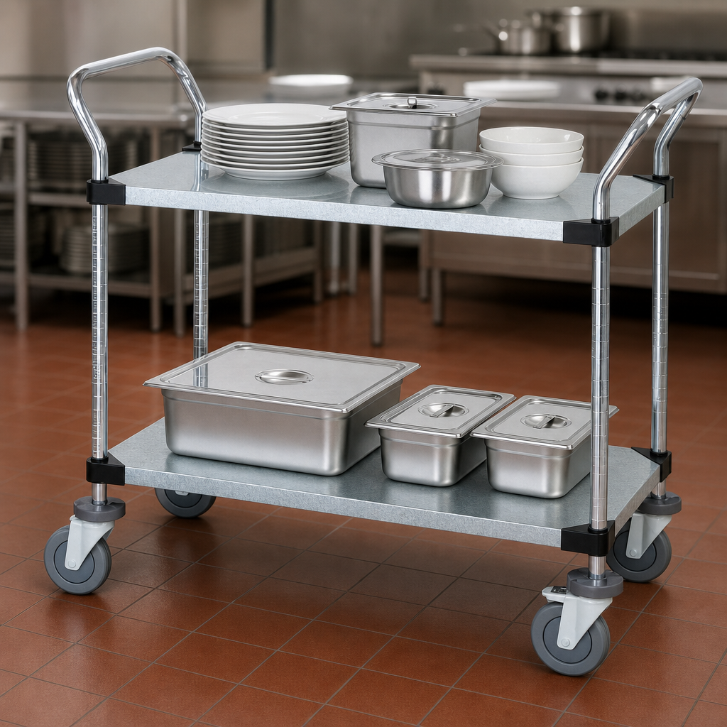 Two Solid Galvanized Shelves