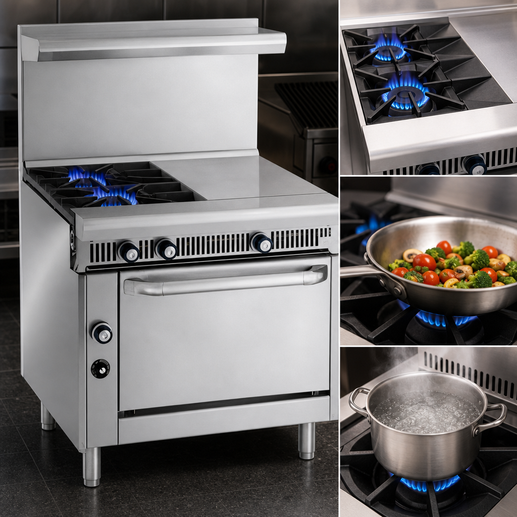 Triple Open Burner Cooktop