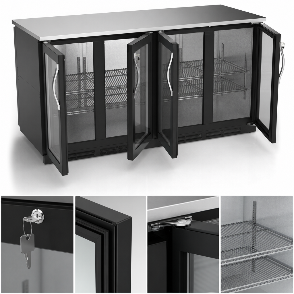 Four Locking Glass Doors
