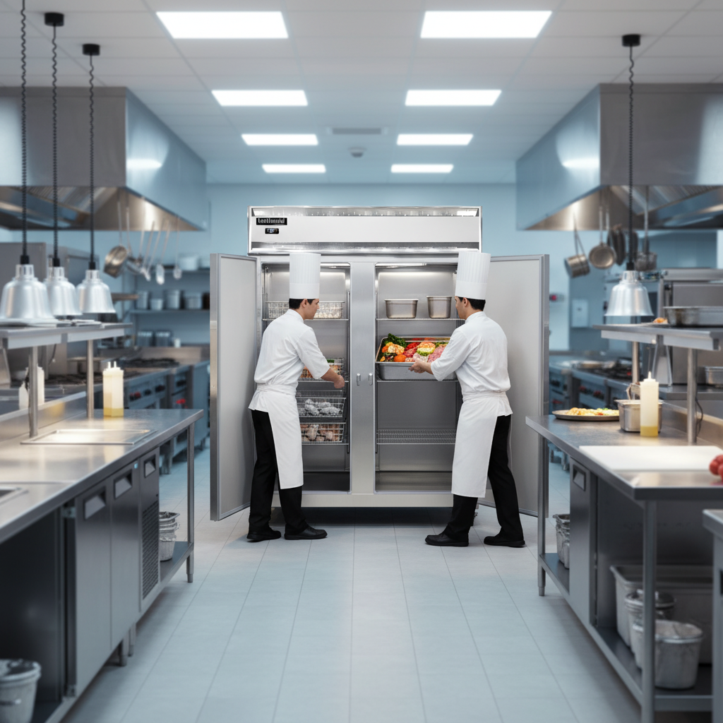 This pass-thru freezer revolutionizes kitchen workflow, allowing effortless loading from one side and retrieval from another.