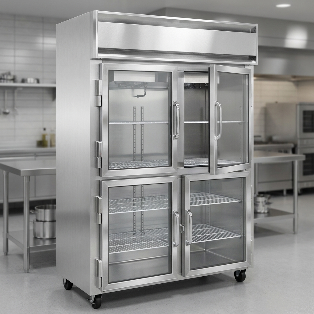 Experience superior hygiene and lasting durability with this display freezer, crafted entirely from robust stainless steel for both its exterior and interior.