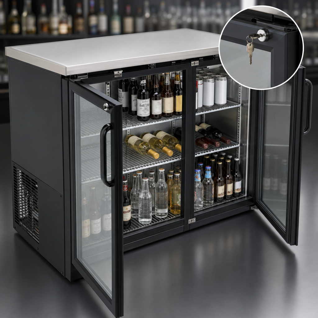 Lockable Glass Hinged Doors