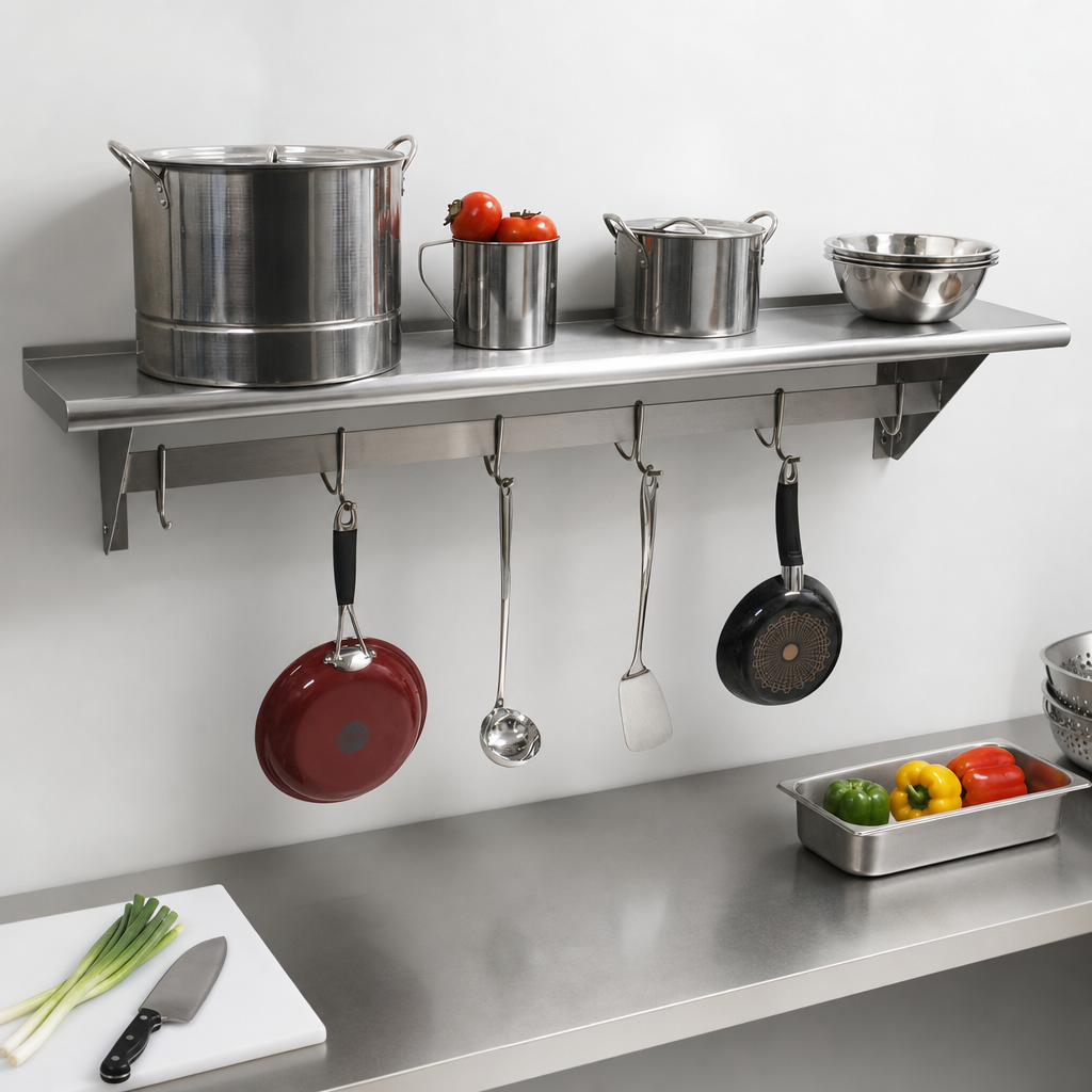 Dual-Purpose Shelf and Pot Rack