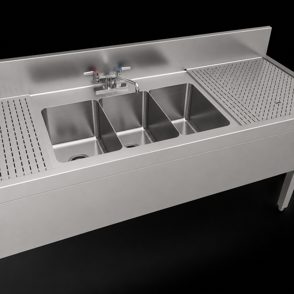 Three Sink Compartments