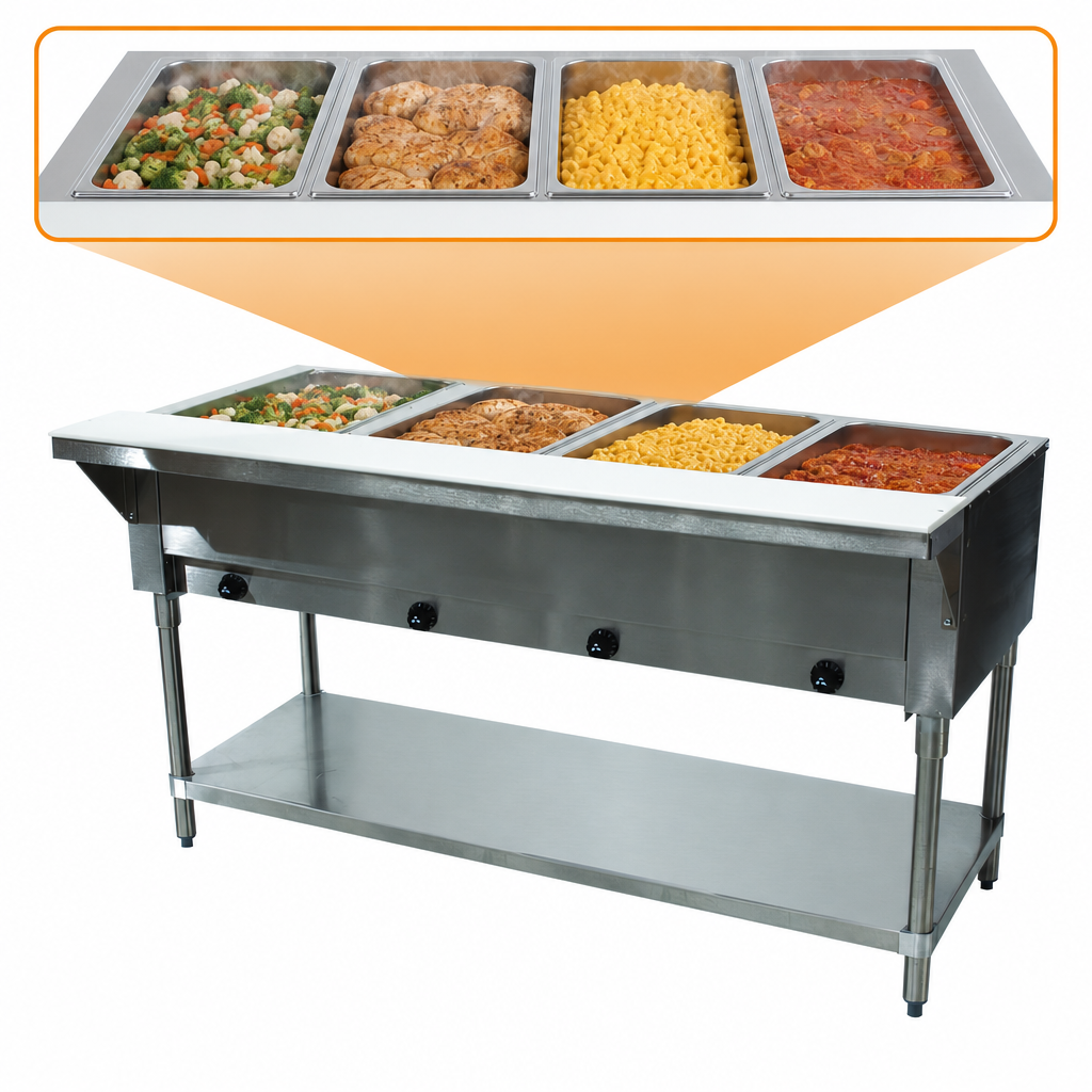 Four Open Hot Food Wells
