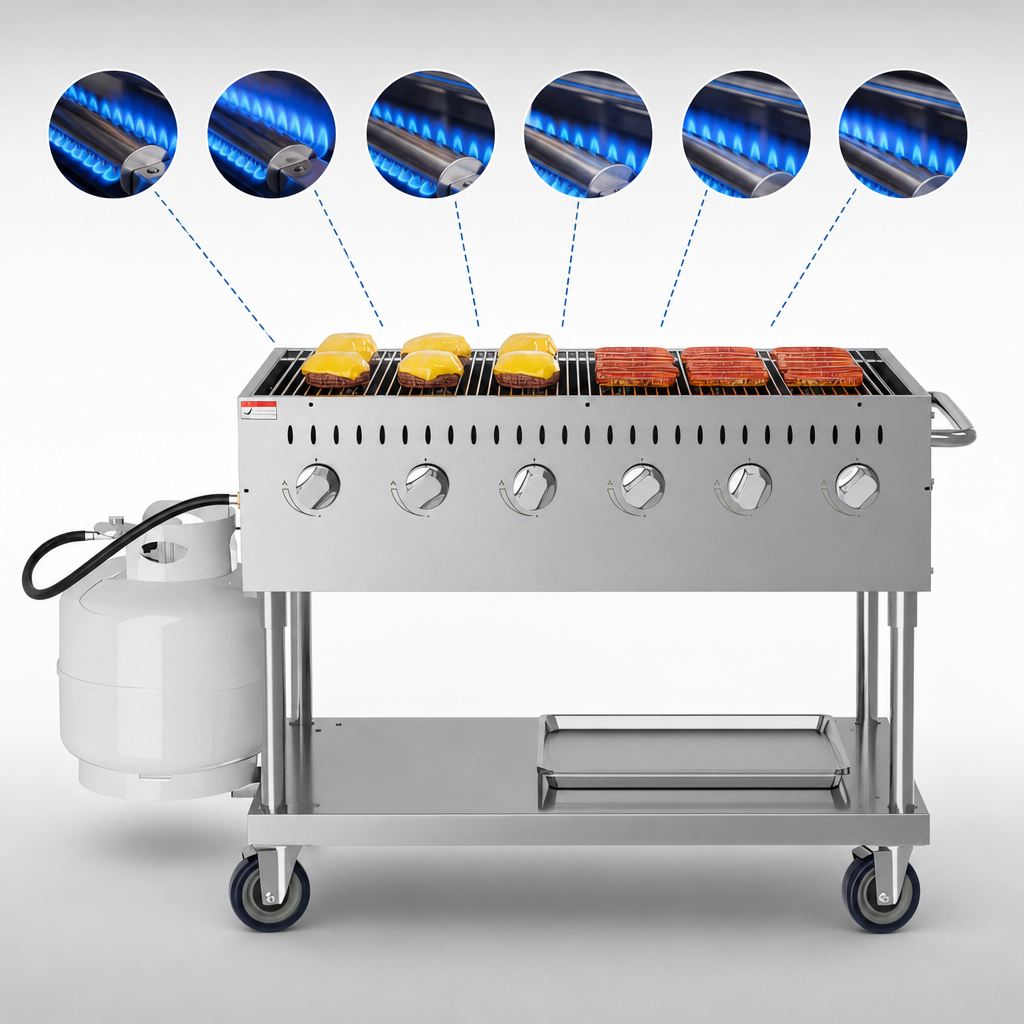 Six High-Output Burners