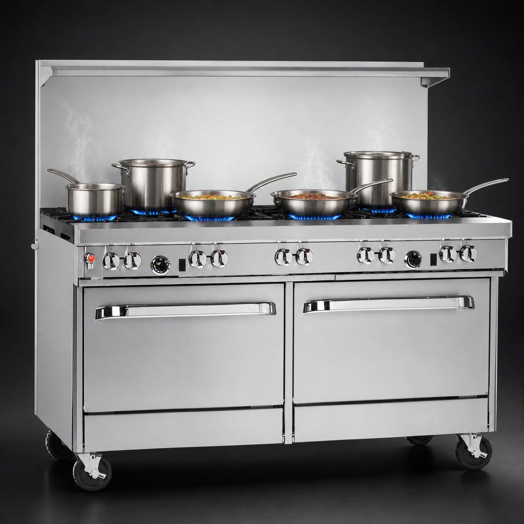 Six Non-Clog Open Burners