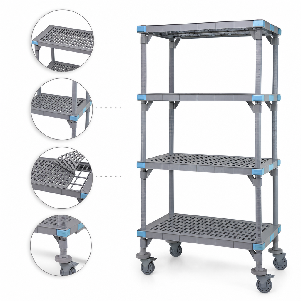 Four Open Grid Shelves