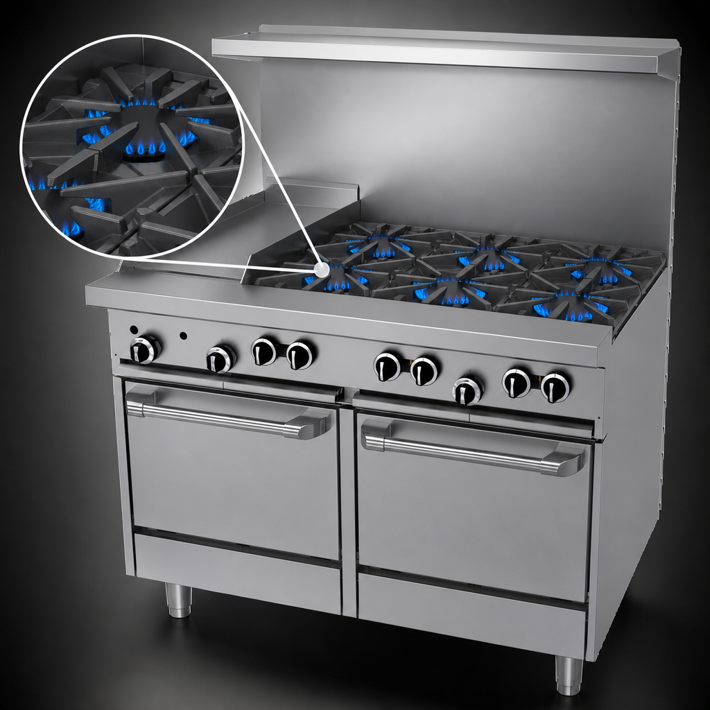 Six Starfire Pro Open Burners