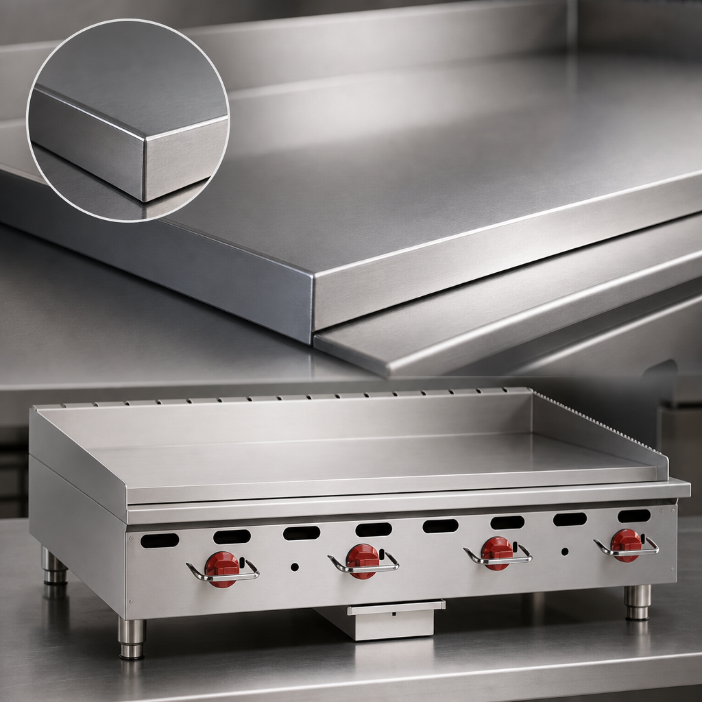 1-Inch Polished Steel Griddle Plate