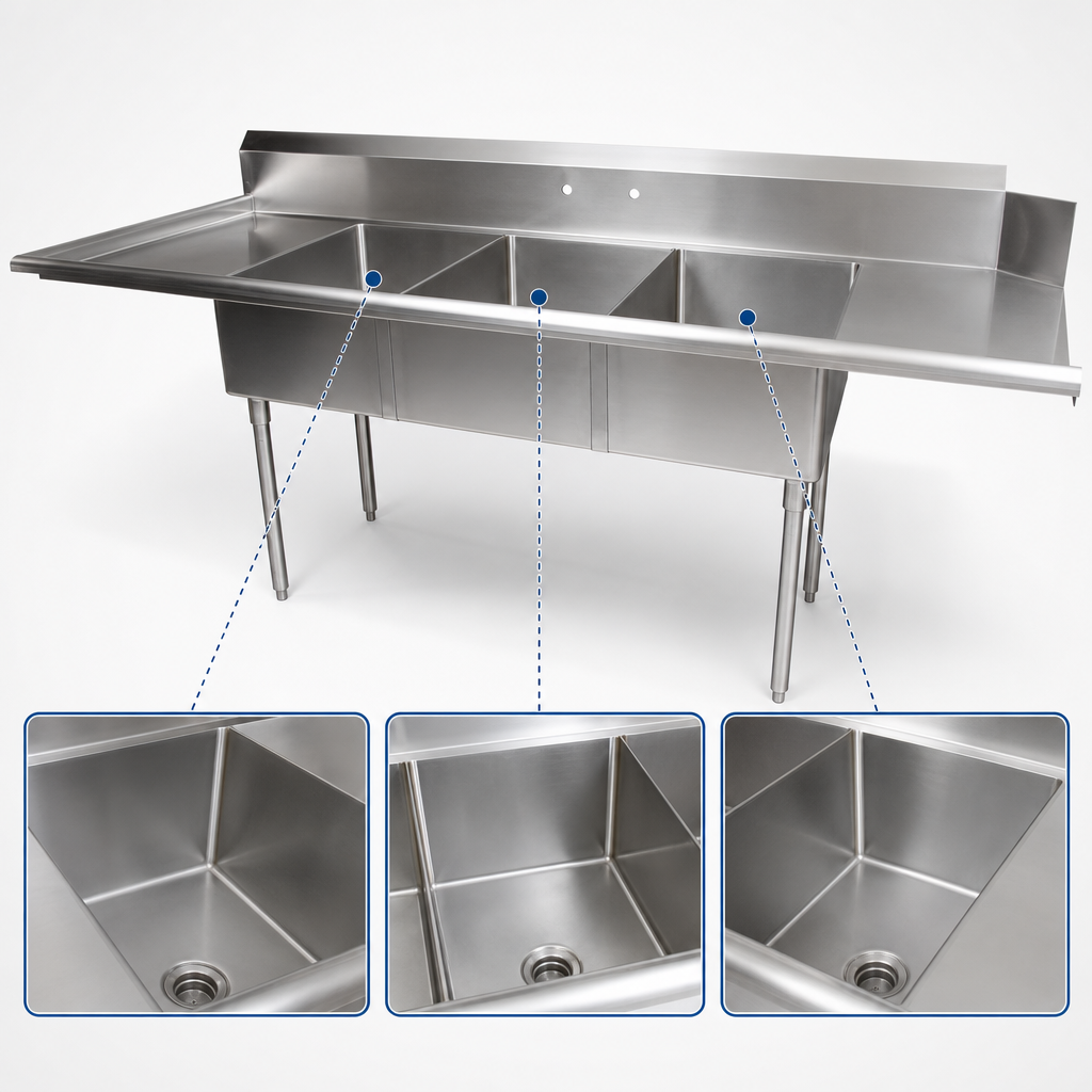 Three-Compartment Sink