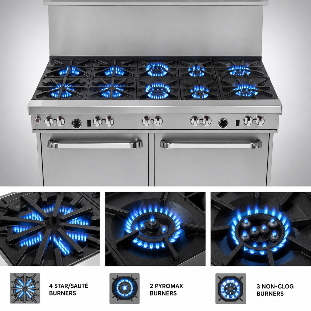 9 Open Burners