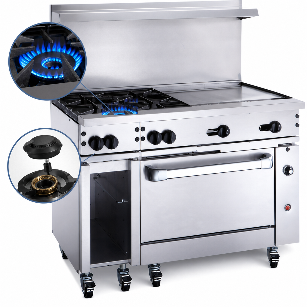 Two 30,000 BTU Open Burners