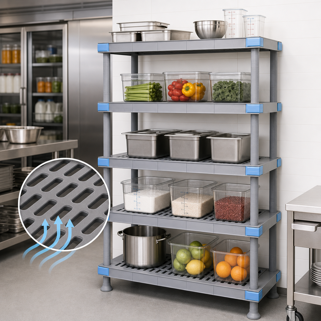 Five Open Grid Shelves