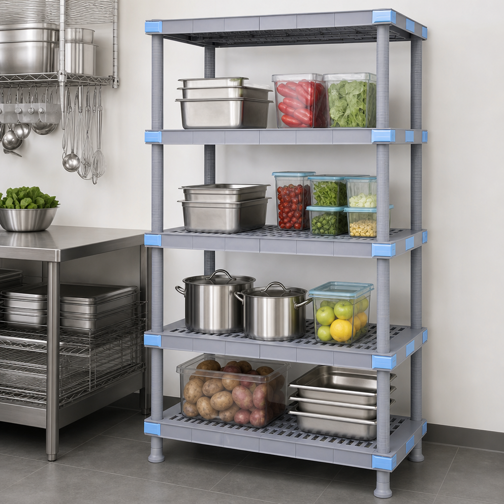 Four Open-Grid Shelves