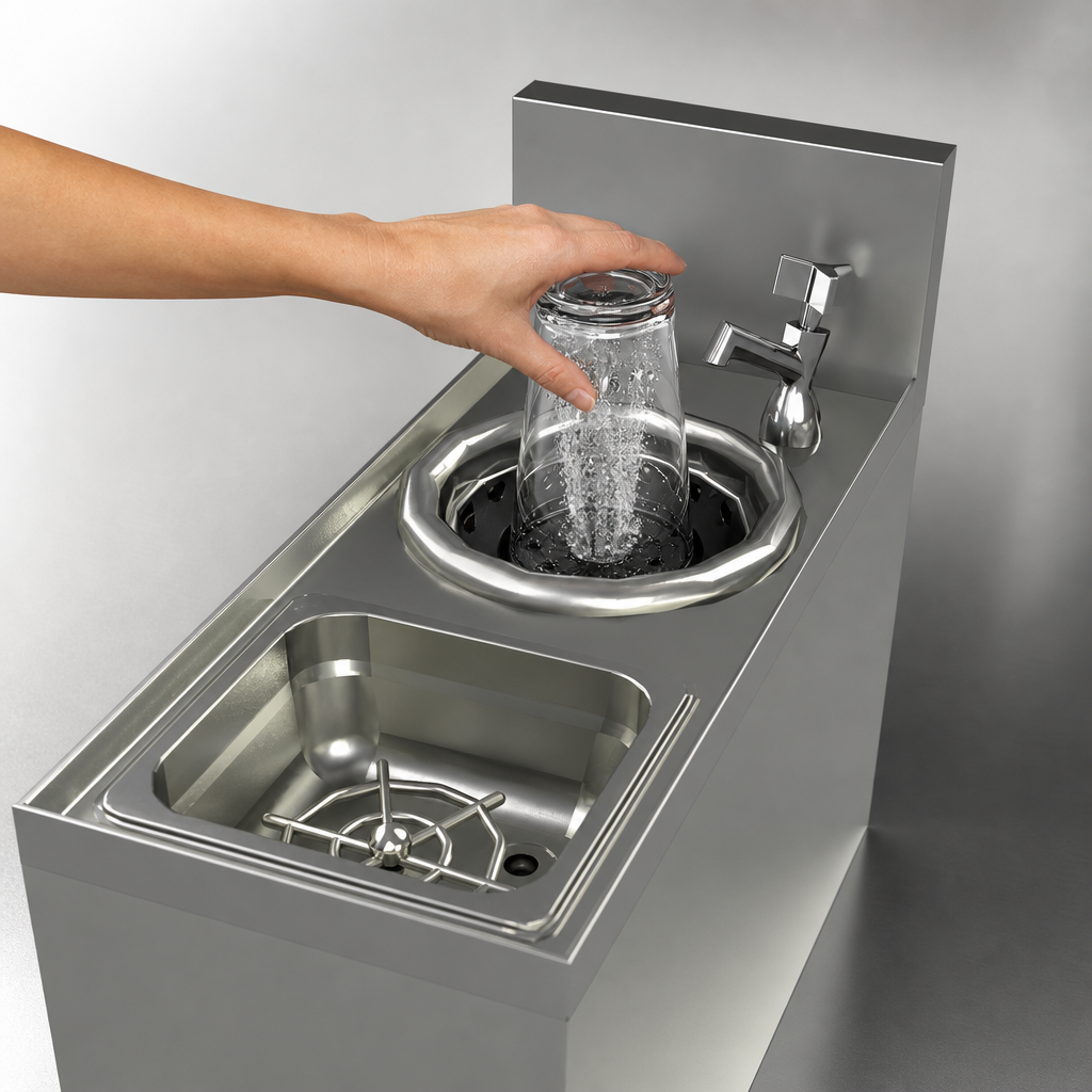 Push-Down Glass Rinser