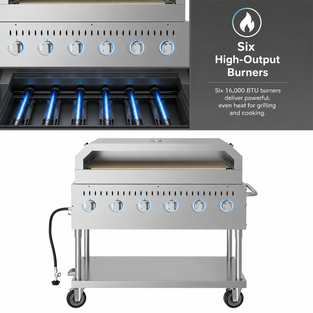 Six High-Output Burners