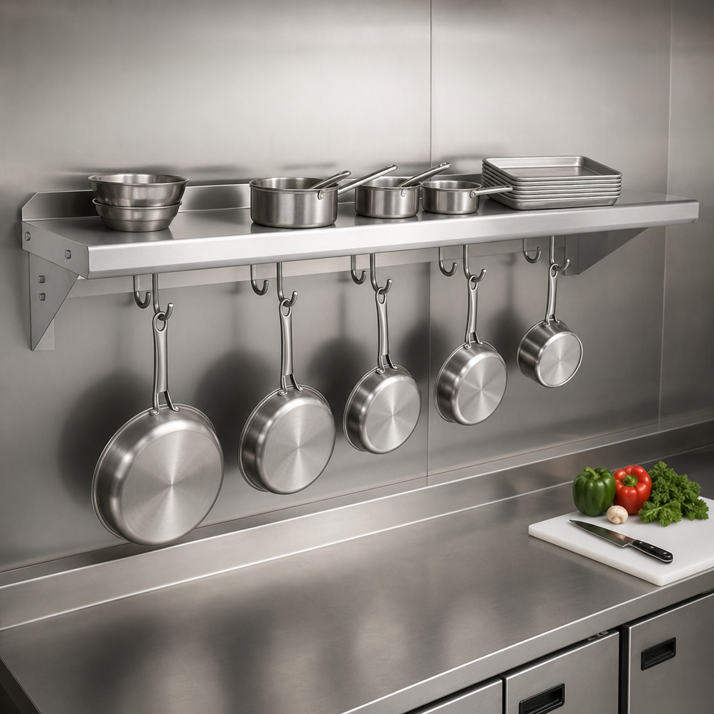 Wall-Mount Pot Rack Shelf