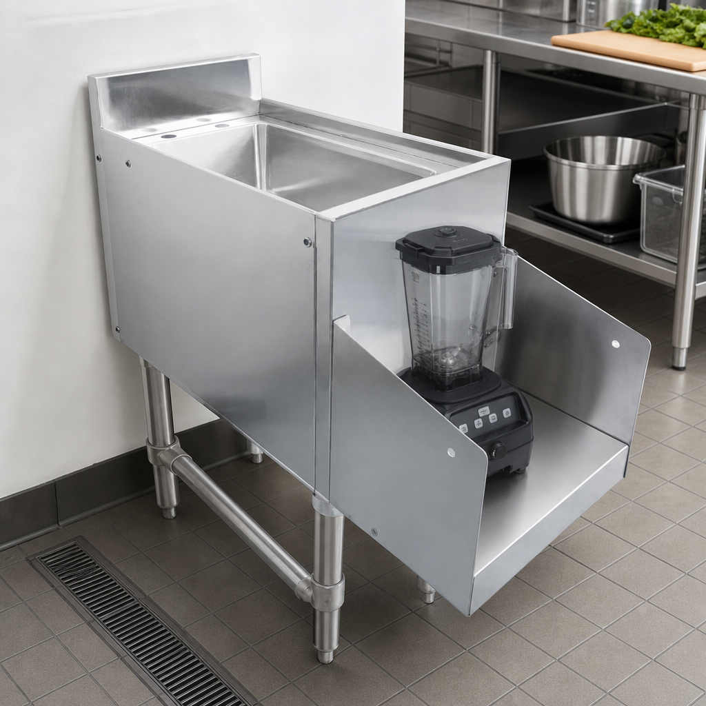 Dump Sink With Recessed Blender Step