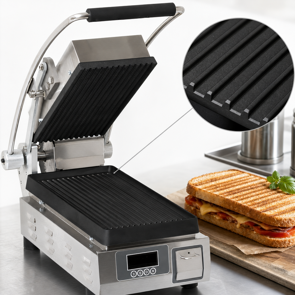 Grooved Cast Iron Cooking Surface